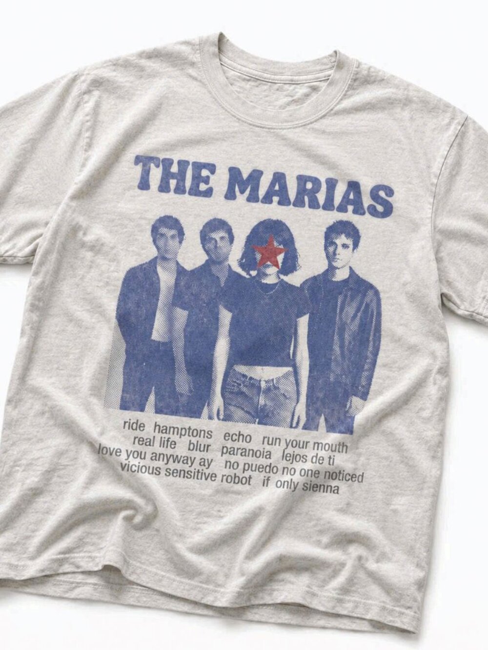 The Marias Indie Pop Band Tour Tracklist Graphic Tee Off-White